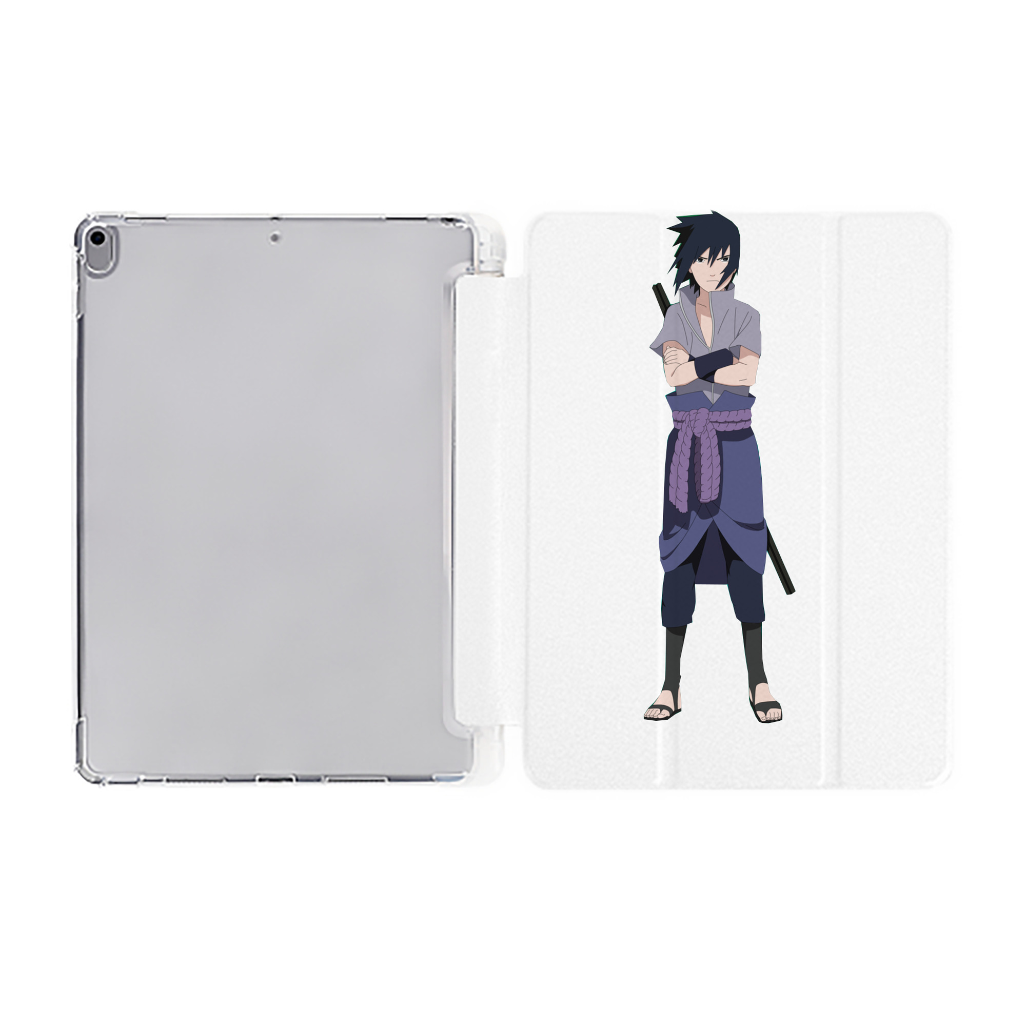 （画像用） NARUTO -ナルト- うちは サスケ Uchiha Sasuke IPad ケース ペン収納付き 三つ折りスタンド PUレザー×シリコン 対応機種9.5/10.5/10.9インチ
